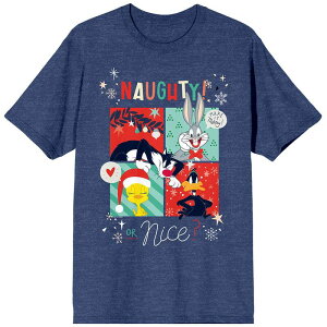 �A�j���L�����N�^�[ ���f�B�[�X �g�b�v�X T�V���c Licensed Character Juniors' Looney Tunes Naughty or Nice Characters Tee Blue �u���[