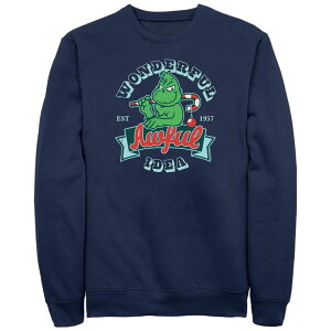 AjLN^[ Y gbvX TVc g[ t[X OtBbN Licensed Character Big & Tall Dr. Seuss Grinch Wonderful Awful Idea Graphic Fleece Navy lCr[