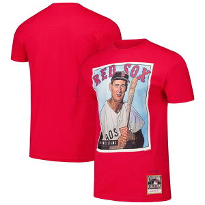 �~�b�`�F��&�l�X �����Y �g�b�v�X T�V���c Men's Mitchell & Ness Ted Williams Red Boston Red Sox Cooperstown Collection Collectors Connection T-Shirt Rsx Red ���b�h