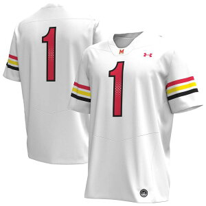 A_[A[}[ Y gbvX TVc W[W[ Men's Under Armour #1 White Maryland Terrapins Replica Football Jersey Mar White zCg