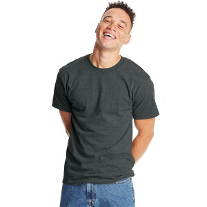 �w�C���Y �����Y �g�b�v�X �V���c Men's HanesR Beefy-T 2-Pack T-Shirt Charcoal Heather �`���R�[��