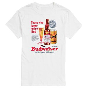 �A�j���L�����N�^�[ �����Y �g�b�v�X T�V���c ���B���e�[�W �g�[�� �O���t�B�b�N Licensed Character Big & Tall Budweiser Enjoy Bud Vintage Graphic Tee White �z���C�g