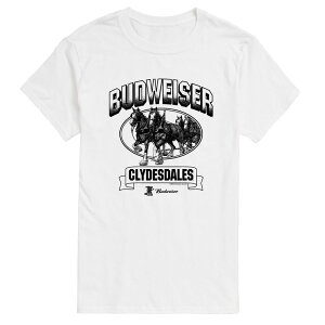 �A�j���L�����N�^�[ �����Y �g�b�v�X T�V���c �g�[�� �O���t�B�b�N Licensed Character Big & Tall Budweiser Clydesdales Graphic Tee White �z���C�g