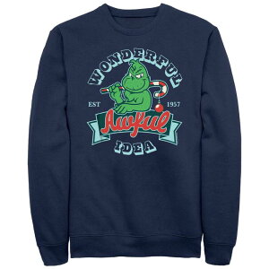 AjLN^[ Y gbvX TVc g[ t[X OtBbN Licensed Character Big & Tall Dr. Seuss Grinch Wonderful Awful Idea Graphic Fleece Navy lCr[