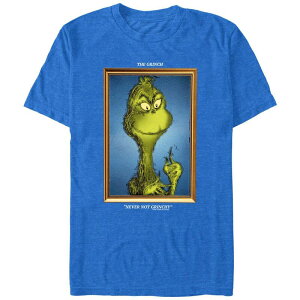 �A�j���L�����N�^�[ �����Y �g�b�v�X T�V���c �g�[�� �O���t�B�b�N Licensed Character Big & Tall Dr. Seuss Grinch Portrait Never Not Grinchy Graphic Tee Royal Heather �w�U�[