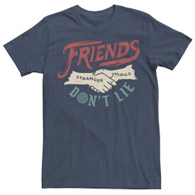 【送料無料】 ライセンス キャラクター メンズ Tシャツ トップス Men's Stranger Things Friends Don't Lie Graphic Tee Navy Heather