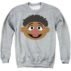 yz CZX LN^[ Y jbgEZ[^[ AE^[ Sesame Street Tamir Face Adult Crewneck Sweatshirt Athletic Heather