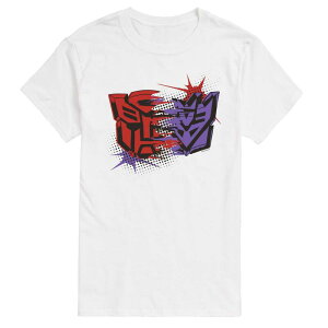 �A�j���L�����N�^�[ �����Y �g�b�v�X T�V���c �O���t�B�b�N Licensed Character Men's Transformers Autobot Vs Decepticon Graphic Tee White �z���C�g