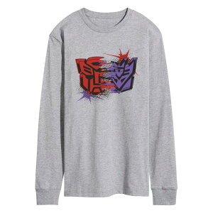 �A�j���L�����N�^�[ �����Y �g�b�v�X T�V���c �O���t�B�b�N Licensed Character Men's Transformers Autobot Vs Decepticon Long Sleeve Graphic Tee Heather Gray �O���[