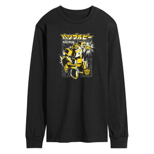 �A�j���L�����N�^�[ �����Y �g�b�v�X T�V���c �O���t�B�b�N Licensed Character Men's Transformers Bumblebee Long Sleeve Graphic Tee Black �u���b�N
