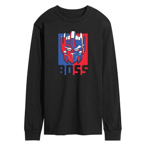 �A�j���L�����N�^�[ �����Y �g�b�v�X T�V���c �O���t�B�b�N Licensed Character Men's Transformers OP Boss Long Sleeve Graphic Tee Black �u���b�N
