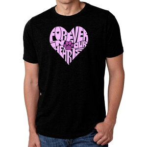 �G���G�[�|�b�v�A�[�g �����Y �g�b�v�X T�V���c LA Pop Art Forever In Our Hearts - Men's Premium Blend Word Art-shirt Black �u���b�N