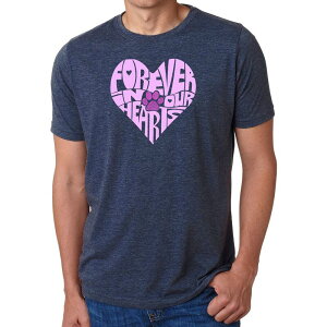 �G���G�[�|�b�v�A�[�g �����Y �g�b�v�X T�V���c LA Pop Art Forever In Our Hearts - Men's Premium Blend Word Art-shirt Navy �l�C�r�[