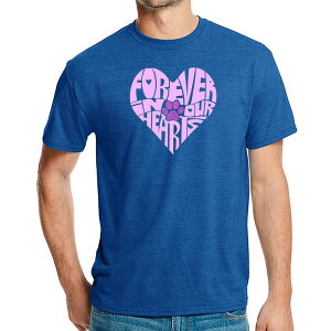 �G���G�[�|�b�v�A�[�g �����Y �g�b�v�X T�V���c LA Pop Art Forever In Our Hearts - Men's Premium Blend Word Art-shirt Royal