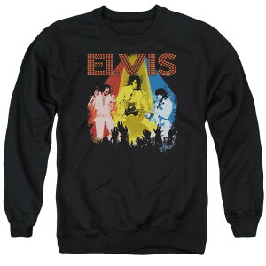 yz CZX LN^[ Y jbgEZ[^[ AE^[ Elvis Presley Vegas Remembered Adult Crewneck Sweatshirt Black