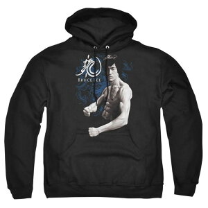 �A�j���L�����N�^�[ �����Y �A�E�^�[ �j�b�g�E�Z�[�^�[ �p�[�J�[ Licensed Character Bruce Lee Dragon Stance Adult Pull Over Hoodie Black �u���b�N