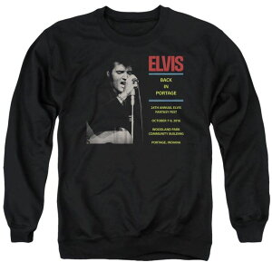 yz CZX LN^[ Y jbgEZ[^[ AE^[ Elvis Presley Back In Portage Adult Crewneck Sweatshirt Black