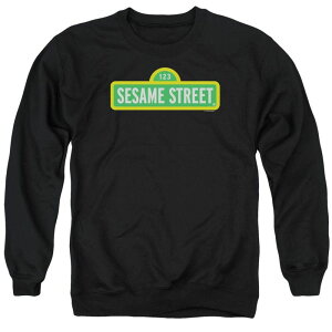 yz CZX LN^[ Y jbgEZ[^[ AE^[ Sesame Street Logo Adult Crewneck Sweatshirt Black
