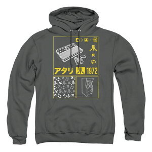 yz CZX LN^[ Y jbgEZ[^[ AE^[ Atari Kanji Squares Adult Pull Over Hoodie Charcoal