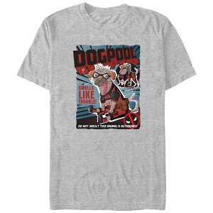 �}�[�x�� �����Y �g�b�v�X T�V���c �g�[�� �O���t�B�b�N Big & Tall Marvel Deadpool & Wolverine Dogpool Cute Poster Graphic Tee Athletic Heather �w�U�[