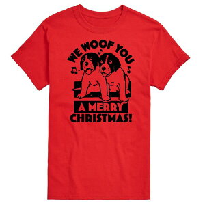 AjLN^[ Y gbvX TVc OtBbN Licensed Character Men's We Woof You Merry Christmas Graphic Tee Red bh