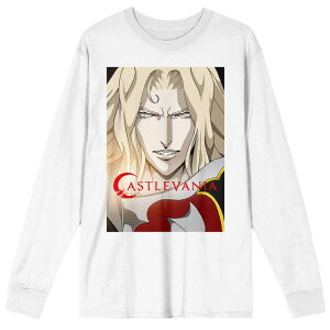 yz CZX LN^[ Y TVc gbvX Men's Castlevania Title Logo Long Sleeve White