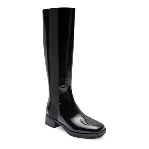 GA\[Y fB[X V[Y u[cECu[c Aerosoles Daria Women's Knee-High Equestrian Boots Black Patent Crinkled ubN