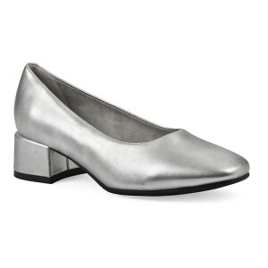 �N���t�o�C�z���C�g�}�E���e�� ���f�B�[�X �V���[�Y �p���v�X �q�[�� Cliffs by White Mountain Quintesa Women's Block Heel Pumpsilver Metallic Smooth �V���o�[