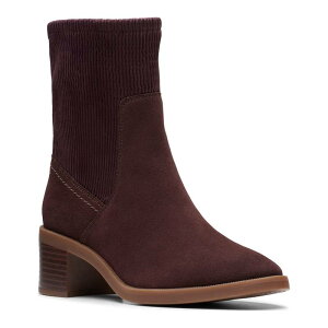 N[NX fB[X V[Y u[cECu[c XG[h q[ ClarksR Lileigholly Women's Heeled Suede Boots Dark Brown uE