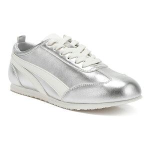 �����h�����O ���f�B�[�X �V���[�Y �X�j�[�J�[ �g�[�� ���[�X London Rag Montek Women's Metallic Lace-Up Sneakersilver �V���o�[