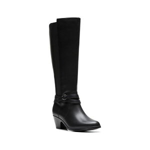 N[NX fB[X V[Y u[cECu[c U[ ClarksR Emily2 Dream Women's Leather Knee-High Dress Boots Black ubN