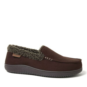 fBAtH[Y Y V[Y T_ XG[h Dearfoams Alexander Microsuede Men's Moccasin Slippers Coffee R[q[
