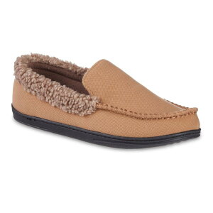 AC\gi[ Y V[Y T_ jbg isotoner Men's Brushed Knit Lewis Moccasin Slippers with Memory Foam Buckskin