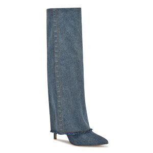 yz iCEFXg fB[X u[cECu[c V[Y Nine West Rhoree Women's Pointy Toe Stiletto Heel Dress Boots Blue Denim