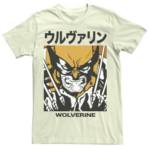yz CZX LN^[ Y TVc gbvX Men's Marvel X-Men Wolverine Kanji Blades Pose Tee Natural
