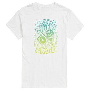 �A�j���L�����N�^�[ �����Y �g�b�v�X T�V���c �O���t�B�b�N Licensed Character Men's Less Hate More Skate Graphic Tee White �z���C�g