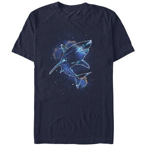 �A�j���L�����N�^�[ �����Y �g�b�v�X T�V���c �O���t�B�b�N Licensed Character Men'shark Galaxy Graphic Tee Navy �l�C�r�[