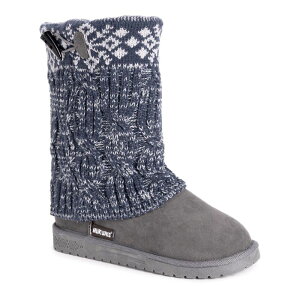���N���N�X ���f�B�[�X �V���[�Y �u�[�c�E���C���u�[�c �j�b�g Essentials by MUK LUKS Cheryl Women's Knit Winter Boots Gray �O���[