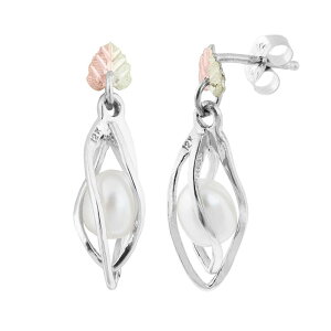 yz ubNqYS[h fB[X sAXECO ANZT[ Black Hills Gold Tri-Tone Freshwater Cultured Pearl Drop Earrings in Sterling Silver Sterling