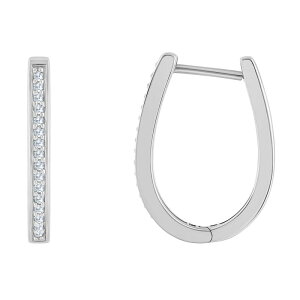 yz Celebration Gems fB[X sAXECO ANZT[ Celebration Gems 14k Gold 1/10 Carat T.W. Diamond Hoop Earrings 14k Whgold