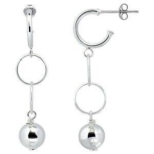 Aleure Precioso fB[X ANZT[ sAXECO Aleure Precioso Sterling Silver Bead & Circle Drop Earringsilver Tone Vo[