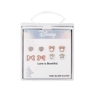 yz fBYj[ fB[X sAXECO ANZT[ Disney's Minnie Mouse 14k Rose Gold Two Tone Cubic Zirconia and Crystal Stud Earring Set Gold Tone
