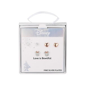 fBYj[ fB[X ANZT[ sAXECO Disney's Minnie Mouse 14k Rose Gold Two Tone Cubic Zirconia Stud Earring Set Silver Vo[