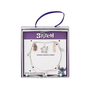 fBYj[ fB[X ANZT[ uXbgEoOEANbg Disney's Lilo & Stitch Fine Silver Plated Crystal Ohana Means Family Charm Bolo Bracelet Silver Vo[
