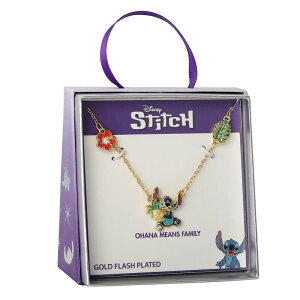 fBYj[ fB[X ANZT[ lbNXE`[J[Ey_ggbv [X Disney's Lilo & Stitch Crystal Stationecklace Gold Tone S[h