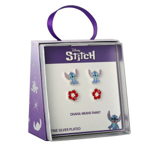 fBYj[ fB[X ANZT[ sAXECO Disney's Lilo & Stitch Silver Plated Stud Earring Set Silver Tone Vo[