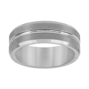 �A���u�����f�b�h �����Y �A�N�Z�T���[ �����O Unbranded Tungsten Carbide 8 mm Bevel-Edge Gray Comfort Fit Band Ring Tungsten �O���[
