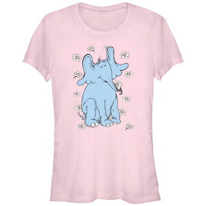 �A�j���L�����N�^�[ ���f�B�[�X �g�b�v�X T�V���c �O���t�B�b�N Licensed Character Juniors' Dr. Seuss Peaceful Horton Hears A Who Fitted Graphic Tee Light Pink �s���N