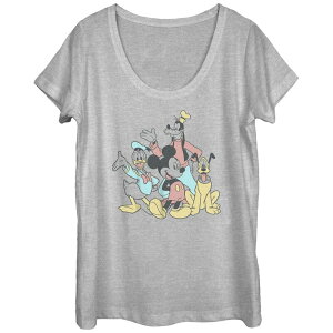 yz fBYj[ fB[X TVc gbvX Disney's Mickey Mouse And Pals Scoop Neck Juniors' Graphic Tee Athletic Heather