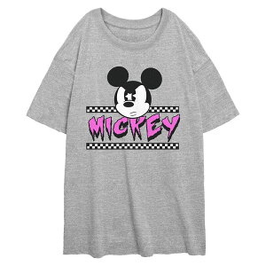 yz fBYj[ fB[X TVc gbvX Disney's Mickey Mouse Angry Juniors' Oversized Graphic Tee Athletic Heather